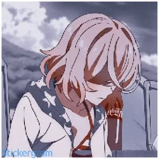 😞 anime, gadis, karakter, seni telegram sticker