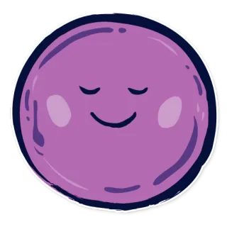 😲 cara, pegatina, feliz, lindo, morado telegram sticker
