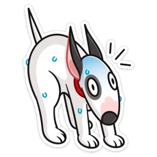 😬 chien, animal, nerveux, transpirant, effrayé, dessin animé, illustration whatsapp sticker