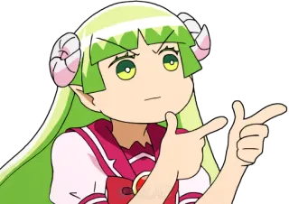 👍 anime, sticker, demon, horns, confused, questioning telegram sticker