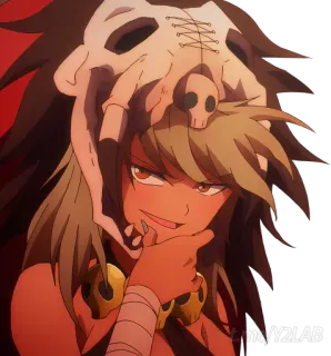 😈 Аниме, Череп, Персонаж, Иллюстрация telegram sticker