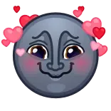 🥰 พระจันทร์, อีโมจิ, น่ารัก, ความรัก, หัวใจ, ใบหน้า telegram sticker