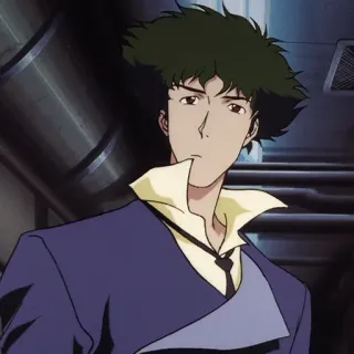 🚬 Spike Spiegel Cowboy Bebop Anime, Cowboy Bebop, Spike Spiegel, Personagem, Western espacial, Série de TV whatsapp sticker