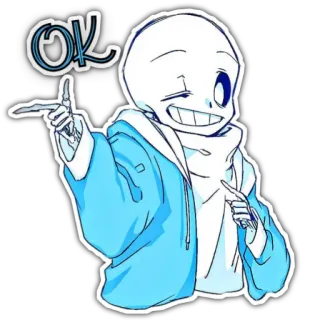 👌 Sans Undertale OK squelette, pointer, ok, undertale, jeu vidéo telegram sticker