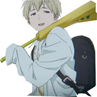 😊 anime, character, bat, backpack, student telegram sticker
