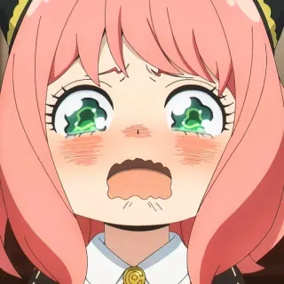 🙂 Anya Forger Spy x Family anime, chorando, Anya, Forger, Spy x Family, triste telegram sticker