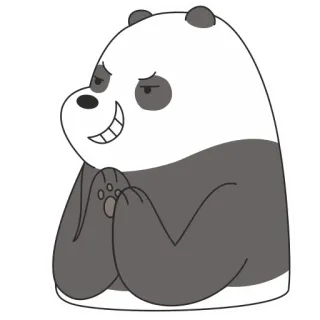 😈 Panda We Bare Bears kartun, panda, beruang, We Bare Bears, merencanakan, animasi telegram sticker