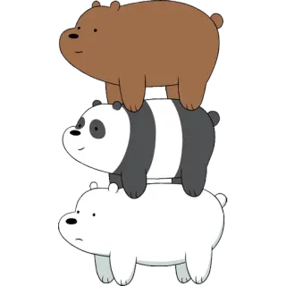 🐻 We Bare Bears Мультфильм, Медведи, Мы обычные медведи, Стопка, Панда, Гризли, Белый медведь whatsapp sticker