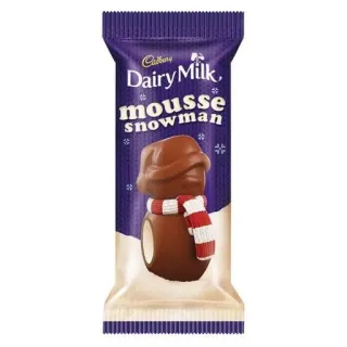 🍫 Dairy Milk, mousse snowman 巧克力, 糖果, 甜点, 食物, 雪人, 牛奶巧克力, 慕斯 telegram sticker