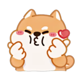 😚 狗, 柴犬, 爱心, 爱, 可爱, 动物, 宠物 telegram sticker