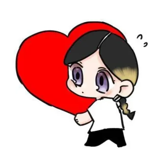 ❤ Anime, Personnage, Coeur, Dessin animé, Mignon telegram sticker