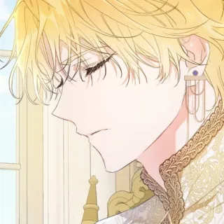 🔑 Anime, Đàn ông, Chân dung, Vàng hoe, Bông tai, Nghệ thuật, Hình minh họa telegram sticker