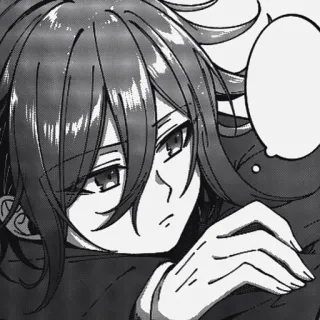 🏁 Anime, Manga, Charakter, Porträt, Junge, Männlich, Monochrom whatsapp sticker