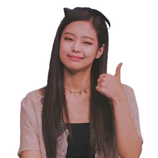 👍 Jennie kpop, zanger, jennie, duim omhoog, knipoog telegram sticker