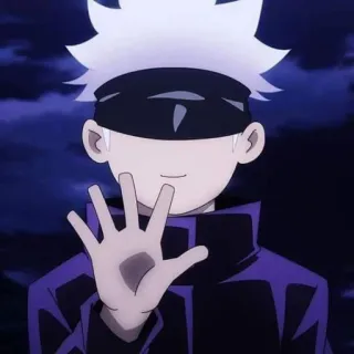 🖐 Gojo Jujutsu Kaisen 动漫, 五条, 咒术回战, 角色, 眼罩, 白发 telegram sticker