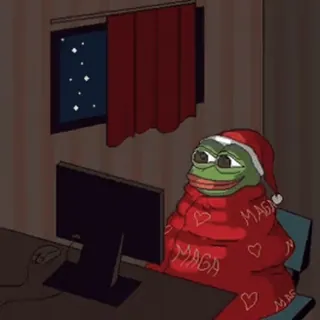 🎄 Pepe the Frog MAGA pepe, grenouille, maga, politique, couverture, noël whatsapp sticker