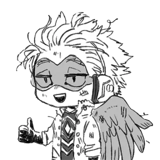 👍 Hawks My Hero Academia anime, hero, thumbs up, manga, chibi whatsapp sticker