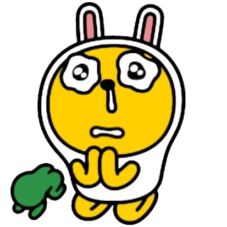 😱 kartun, karakter, kelinci, kuning telegram sticker