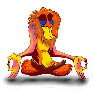 😒 thiền, yoga, khỉ, vượn người, zen, chánh niệm telegram sticker