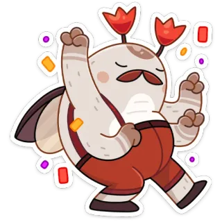 💃 cartoon, character, monster, confetti, whimsical, cute, dance telegram sticker