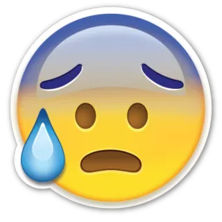 😰 emoji, sweat, nervous, anxious, expression, face, sticker telegram sticker