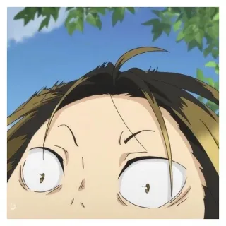 🌟 Anime, Personaje, Ojos, Sorprendido, Dibujos animados, Cabeza telegram sticker