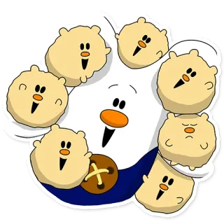 😃 cute, cartoon, snowman, character, happy, funny telegram sticker