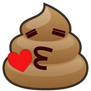 😘 эмодзи, какашка, сердце, милый, стикер whatsapp sticker