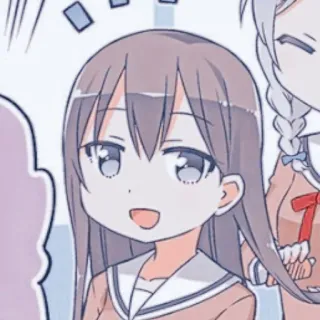 🌟 Anime, Manga, Dibujos animados, Lindo, Chica, Uniforme escolar whatsapp sticker