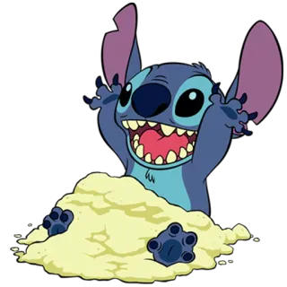 😃 Stitch Cartoon, Alien, Disney, Blau, Süß telegram sticker