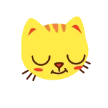 ♥️ 猫, 动物, 可爱, 黄色, 睡觉, 卡通 whatsapp sticker
