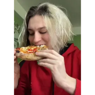 🍕 Pizza, Jedzenie, Jedzenie, Osoba, Przekąska telegram sticker