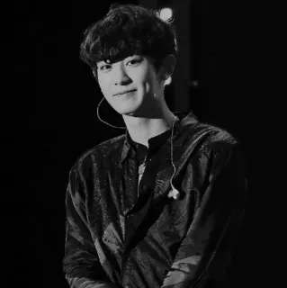 🕊 personne, homme, portrait, noir et blanc, chanteur, K-pop telegram sticker