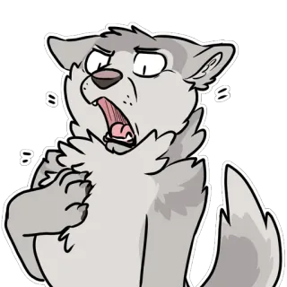 😠 wolf, dier, cartoon, meme, geschrokken, boos telegram sticker