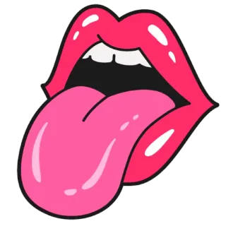 👄 lips, tongue, mouth, pink, teeth telegram sticker