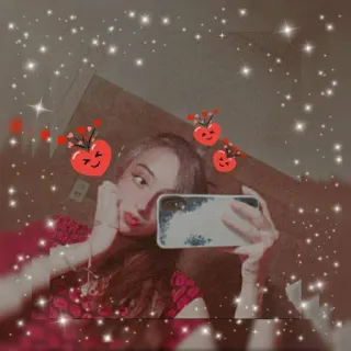 ❤ corazones, selfie, brillos, mujer, chica, retrato whatsapp sticker