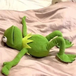 😶 Kermit 科米蛙, 木偶, 青蛙, 表情包, 放松, 毛绒玩具 telegram sticker