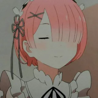 💕 Ram Re:Zero アニメ, キャラクター, かわいい, メイド, 可愛い telegram sticker