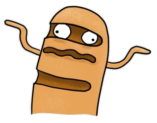 😯 vinger, verward, emoji, cartoon, personage telegram sticker