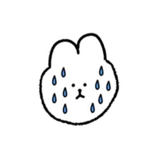 🥵 nuvem, triste, chorando, chuva, kawaii, coelho, fofo telegram sticker