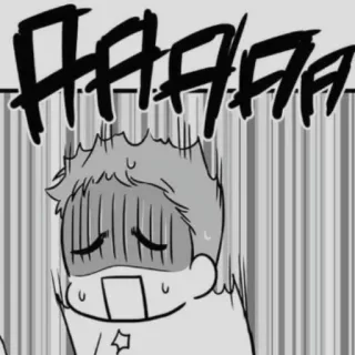 😨 AAAAAA มังงะ, อนิเมะ, ช็อค, ประหลาดใจ, ปฏิกิริยา telegram sticker