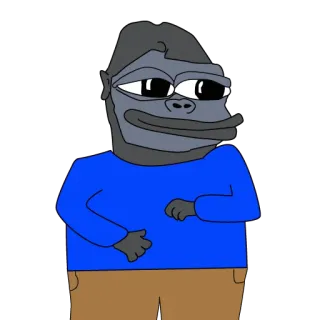 🥺 Meme, Macaco, Gorila, Desenho animado, Personagem, Engraçado, Animal telegram sticker