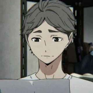 ⚫ Sugawara Koushi Haikyuu!! anime, haikyuu, sugawara, koushi, manga, sad telegram sticker