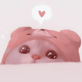 🐱 chat, mignon, kawaii, cœur, animal, animal de compagnie telegram sticker