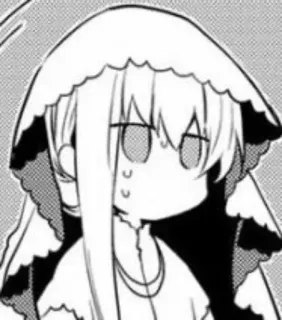 😢 Anime, Manga, Karakter, Lucu, Monokrom telegram sticker