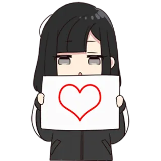 ❤️ Dibujo animado, Anime, Corazón, Amor, Chica, Lindo whatsapp sticker