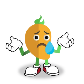 😥 mango, fruit, cartoon, sad, crying, emoji telegram sticker