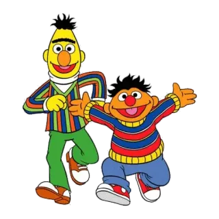 😄 Bert and Ernie Sesame Street Bert, Ernie, Sesame Street, muppets, cartoon, characters, friends whatsapp sticker