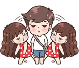 😒 Dessin animé, Jalousie, Couple, Amour telegram sticker