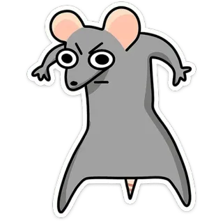 😡 หนู, การ์ตูน, สัตว์, มีม, ตลก, งี่เง่า, ทึ่ม telegram sticker